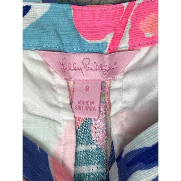 Lilly Pulitzer Magnolia Shorts 8 Scalloped Exotic Garden Tropical 5" Multicolor - Picture 3 of 11